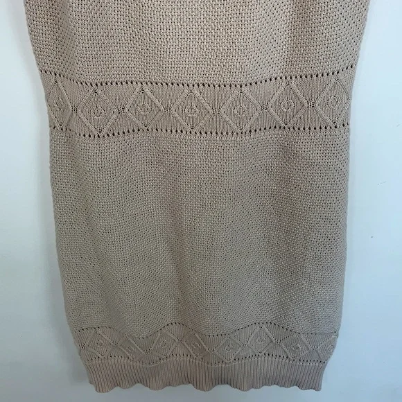 🌷SEVEN WONDERS Rose Knit Beige Dress Size 6 - Picture 7 of 9